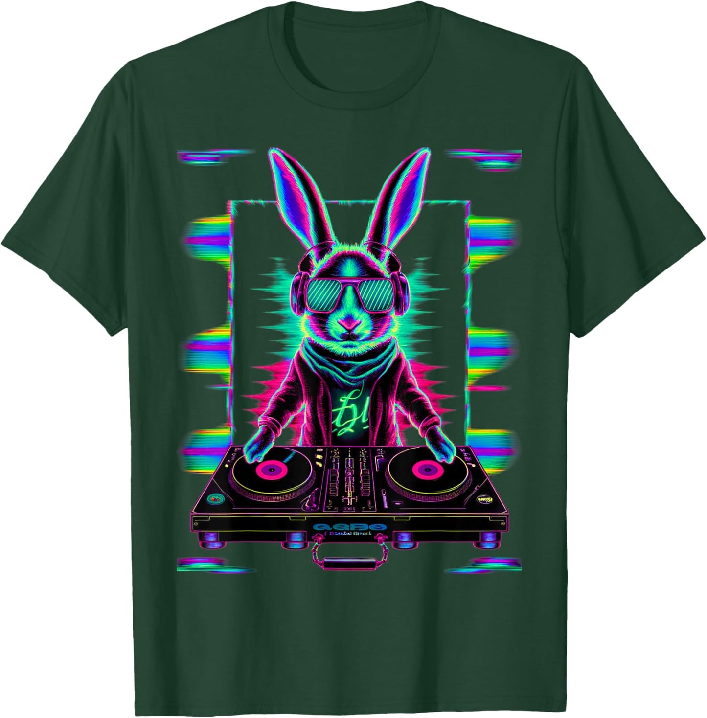 House Music Festival Bunny DJ Techno Rave EDM Osterhase T-Shirt - T-Shirt | Forest