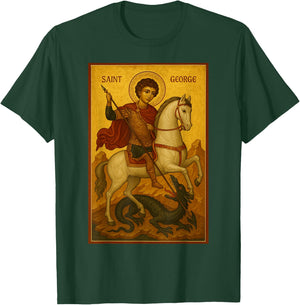 Icône orthodoxe de Saint Georges et Le Dragon T-Shirt - T-Shirt | Forest