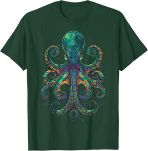 Grunge Octopus | Graphic T-Shirt - T-Shirt | Forest