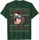 Moo Deng Christmas Baby Hippo Santa Hat Ugly Sweater Xmas T-Shirt - T-Shirt | Forest