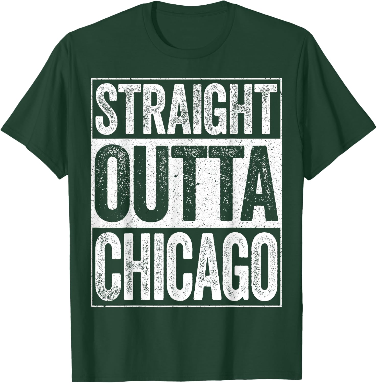 Straight Outta Chicago Shirt Men Women Kids Illinois State T-Shirt - T-Shirt | Forest