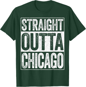 Straight Outta Chicago Shirt Men Women Kids Illinois State T-Shirt - T-Shirt | Forest
