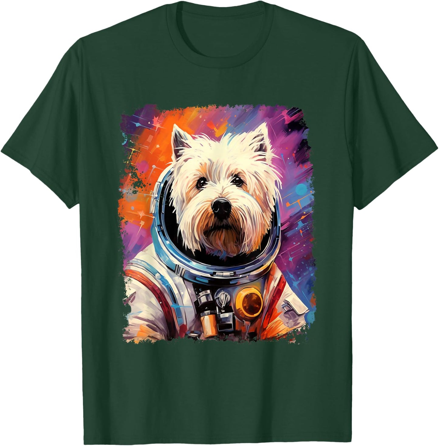 Westie Dog West Highland White Terrier Space T-Shirt - T-Shirt | Forest