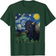 Bison Buffalo Van Gogh Style Starry Night Graphic T-Shirt - T-Shirt | Forest