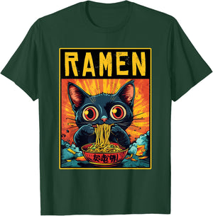 Funny Ramen Cat Japan Anime Manga Kawaii Ramen Noddles T-Shirt - T-Shirt | Forest