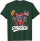 Funny Cat & Hot Dog Patriotic Cat USA Flag T-Shirt - T-Shirt | Forest