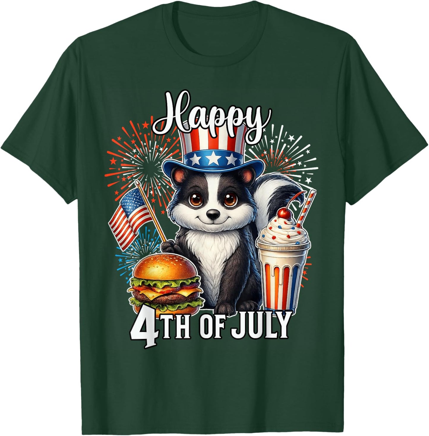 Skunk 250 Fourth of July Skunk T-Shirt - T-Shirt | Forest