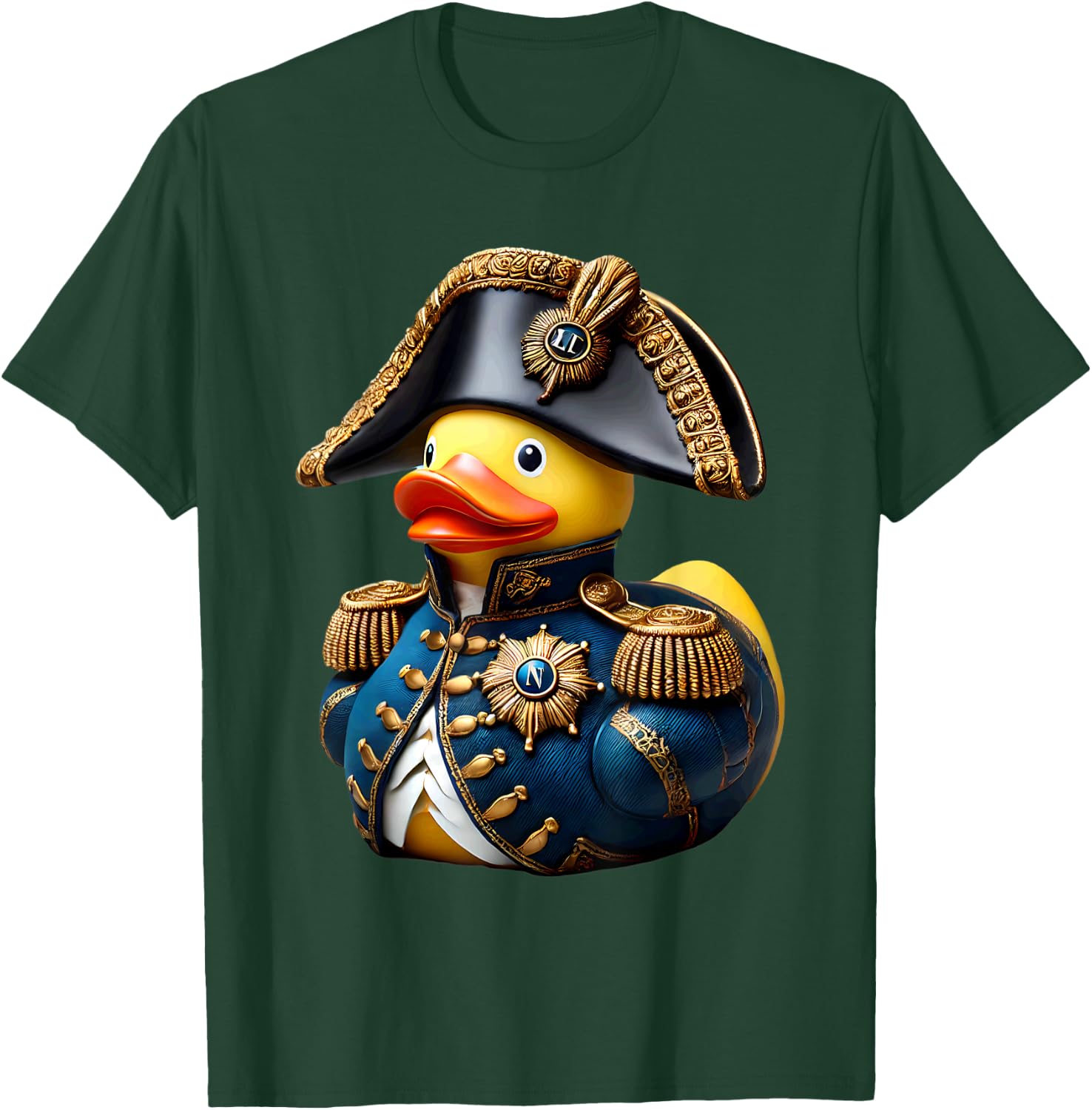Blue Cartoon Halloween Funny Rubber Duck Dressed as Napoleon Bonaparte Short Sleeve Small T-Shirt - T-Shirt | Forest