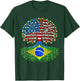 Half American Half Brazilian USA Flag Brazil America T-Shirt - T-Shirt | Forest