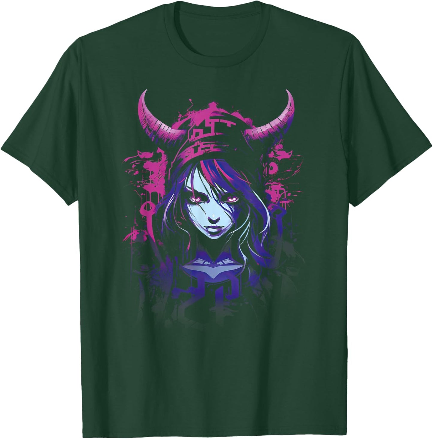 Anime Goth Girl Aesthetic Dark Pastel Angular Manga T-Shirt - T-Shirt | Forest