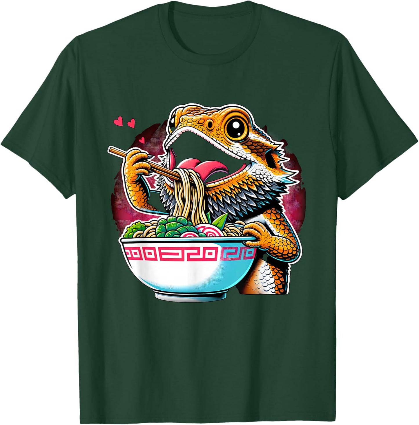 Kawaii Anime Bearded Dragon Ramen T-Shirt - T-Shirt | Forest
