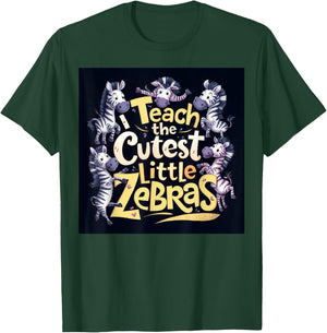 I Teach The Cutest Little Zebras Teacher Back To School Fun Men Women T-Shirt - T-Shirt | Forest