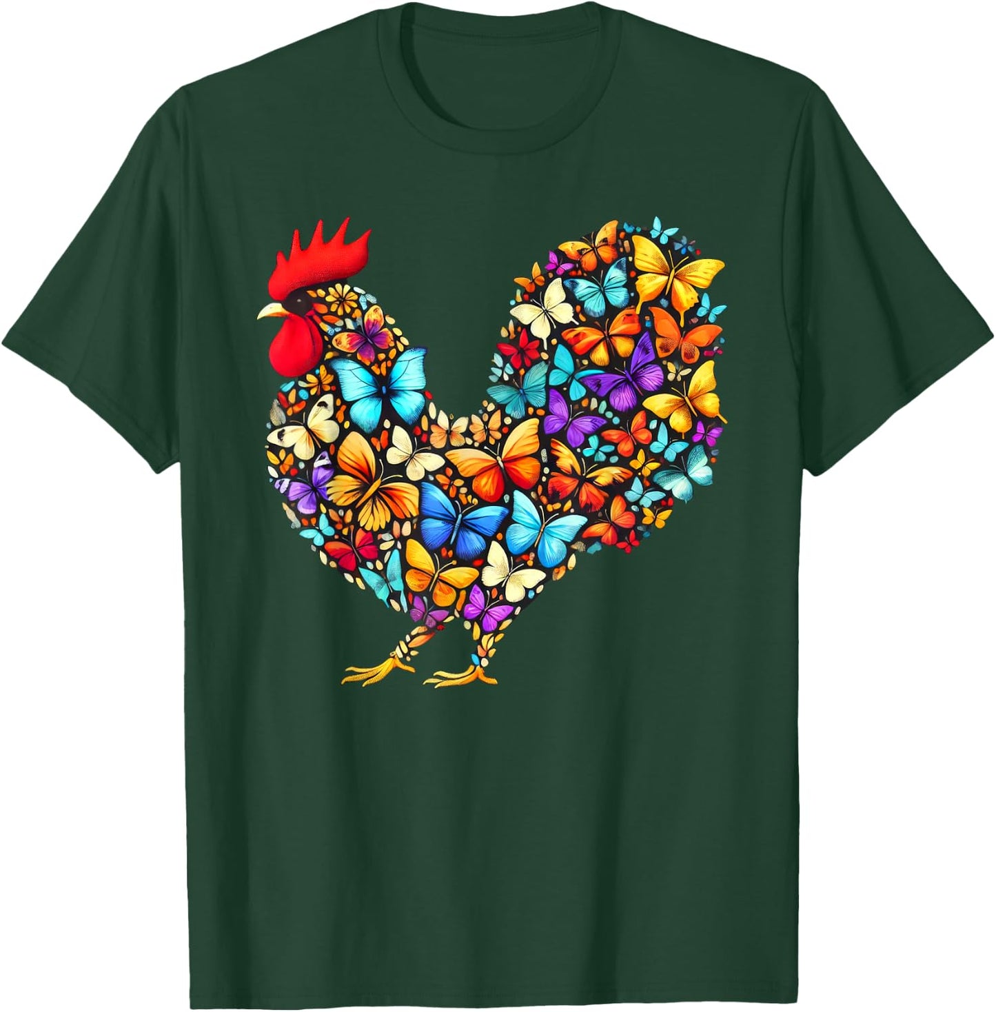 Chicken Butterfly Art Butterflies T-Shirt - T-Shirt | Forest