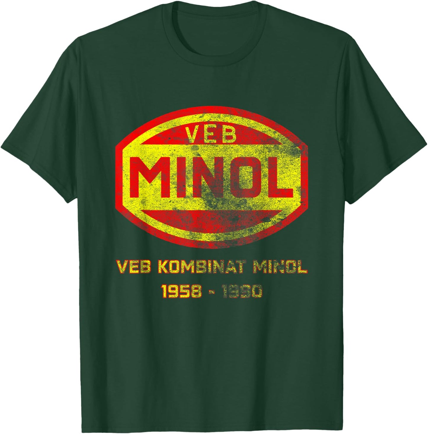 Minol (Grunge Effect) - VEB Folkseigene Berieb Minol , black T-Shirt - T-Shirt | Forest