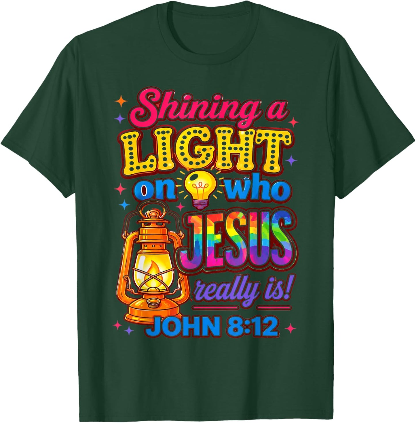 Jesus Light of The World Illumination Station VBS 2026 T-Shirt - T-Shirt | Forest