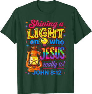Jesus Light of The World Illumination Station VBS 2026 T-Shirt - T-Shirt | Forest