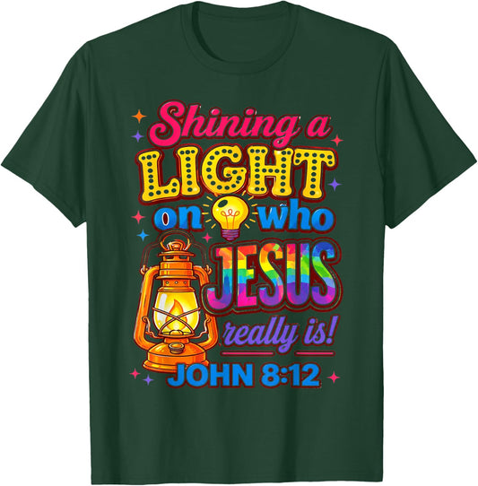 Jesus Light of The World Illumination Station VBS 2026 T-Shirt - T-Shirt | Forest