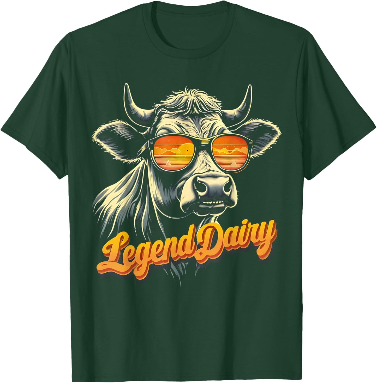 Legend Dairy Funny Farmer Cow Pun Graphic T-Shirt - T-Shirt | Forest