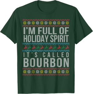 Ugly Christmas Drinking Funny Bourbon Holiday Party Small T-Shirt - T-Shirt | Forest