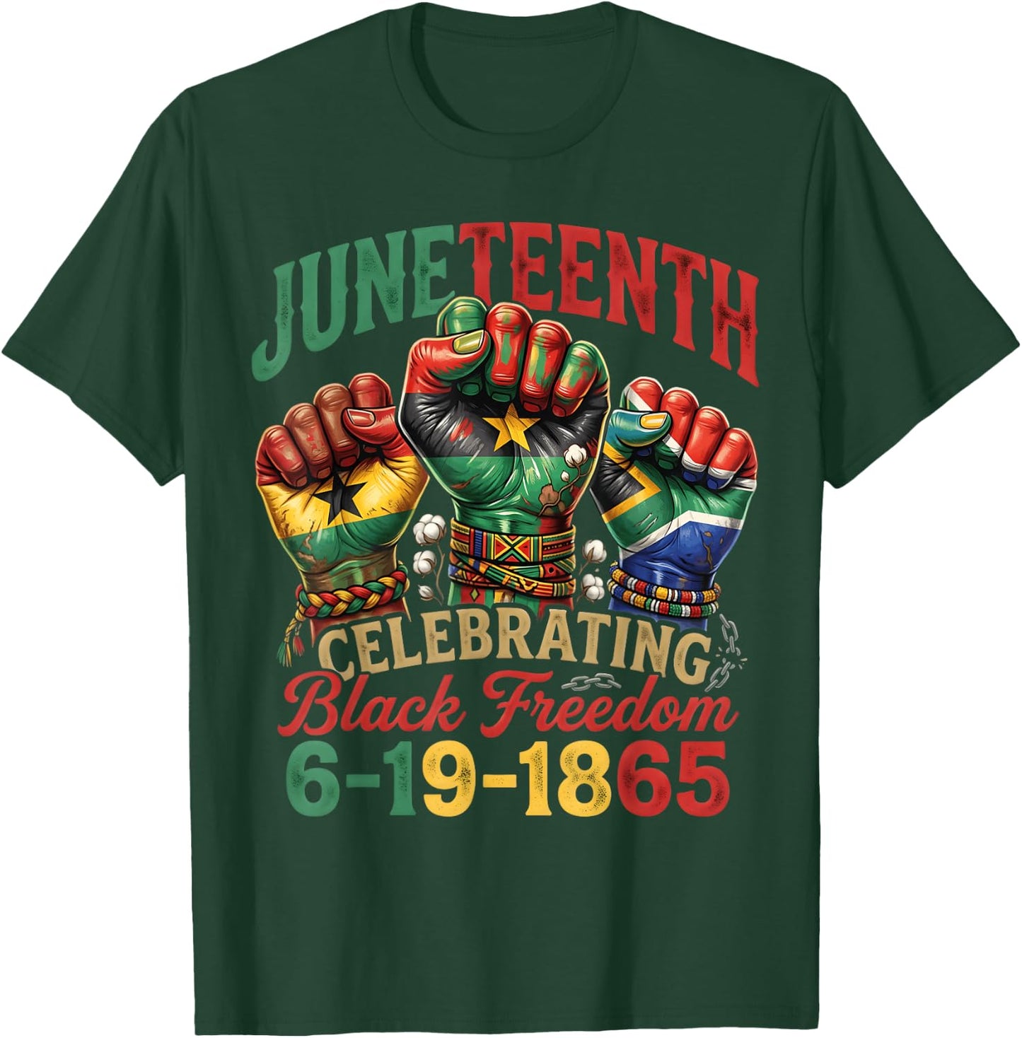 Juneteenth Celebrating Black Freedom Juneteenth 1865 T-Shirt - T-Shirt | Forest