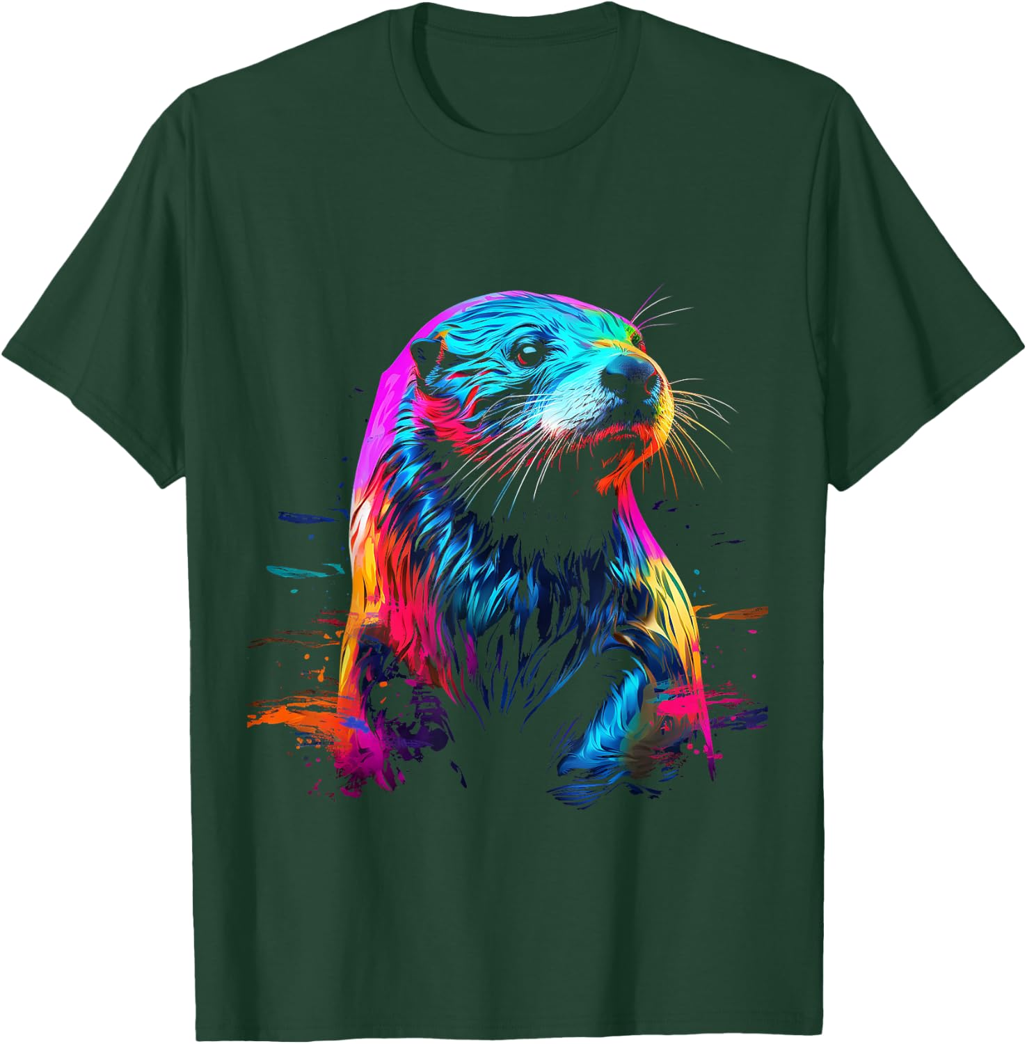 Otter Wildlife Colorful Design Otter Lover Wildlife Otter T-Shirt - T-Shirt | Forest