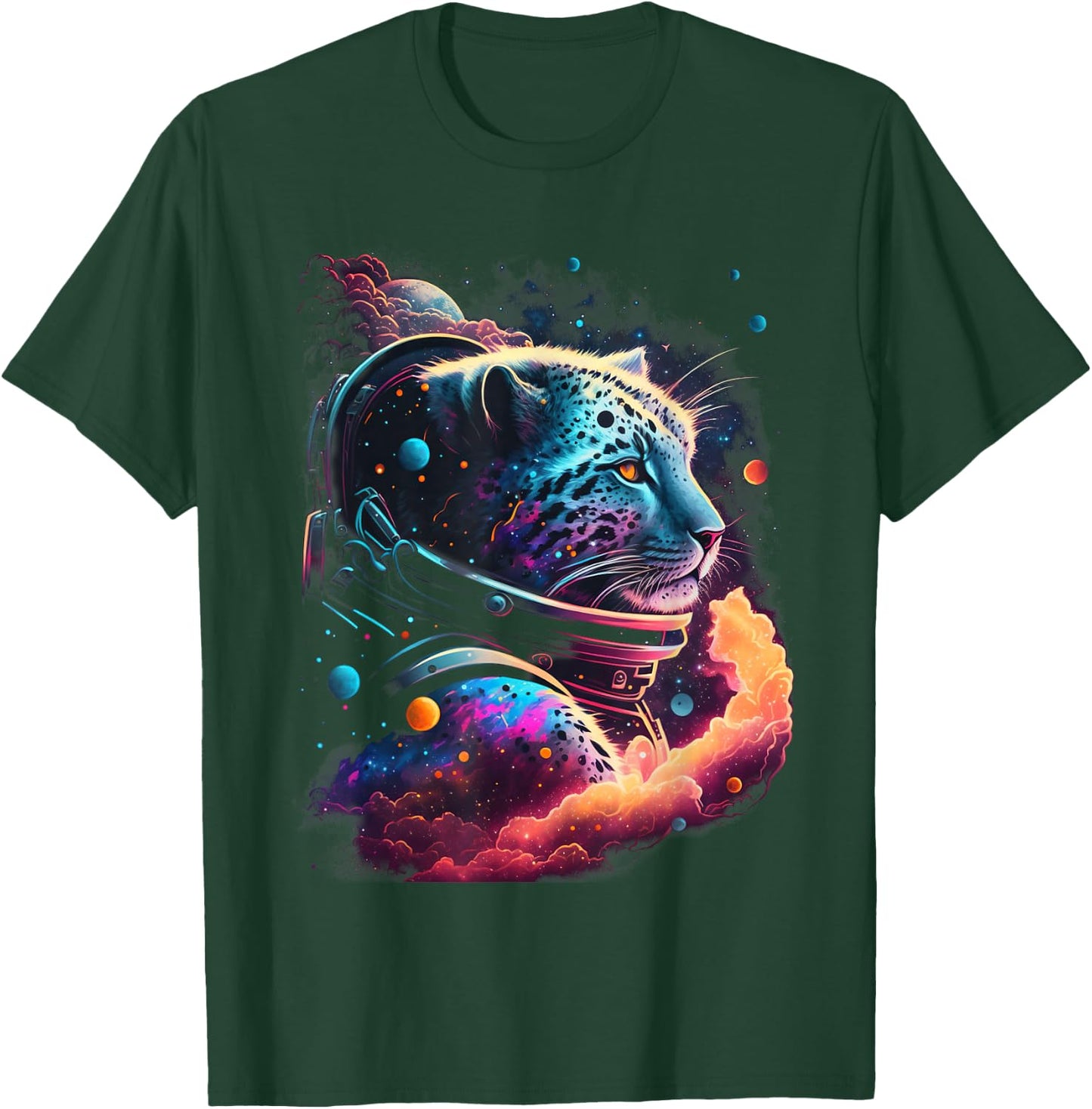 Astronaut Snow Leopard Space Galaxy T-Shirt - T-Shirt | Forest