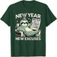 New Year New Excuses Funny Lazy Sloth New Year Resolution T-Shirt - T-Shirt | Forest