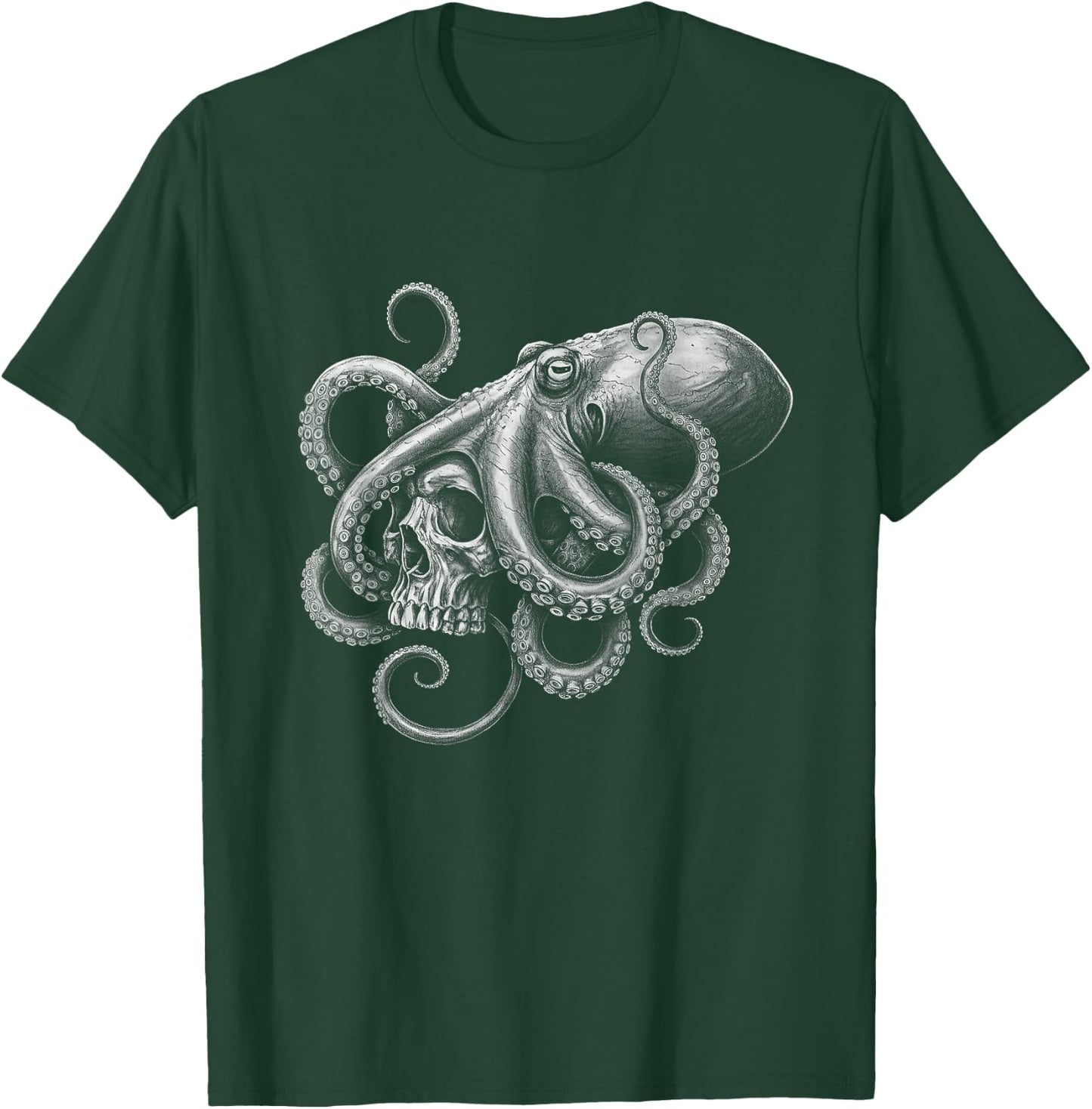 Octopus And Skull Lovers Design T-Shirt - T-Shirt | Forest