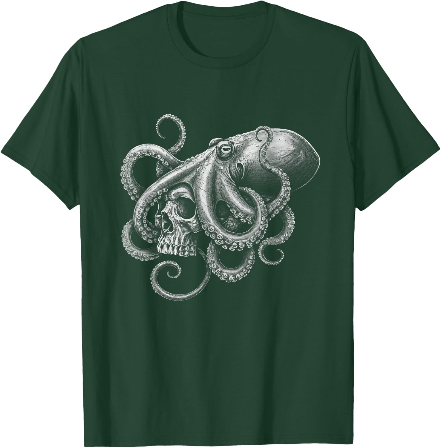 Octopus And Skull Lovers Design T-Shirt - T-Shirt | Forest