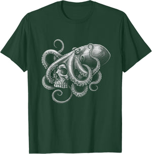 Octopus And Skull Lovers Design T-Shirt - T-Shirt | Forest