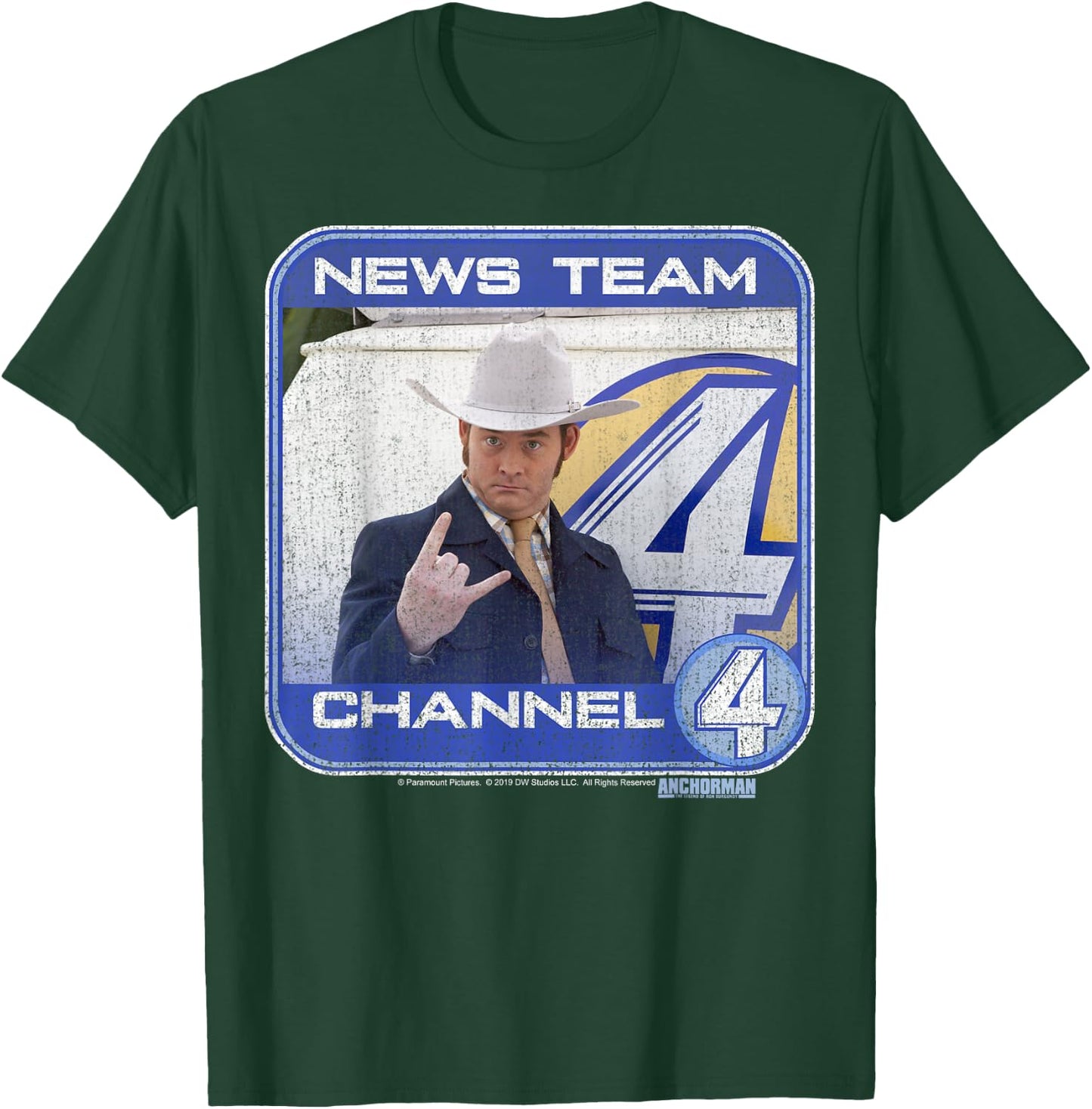 Anchorman Champ Kind Channel Four Portrait Panel T-Shirt - T-Shirt | Forest