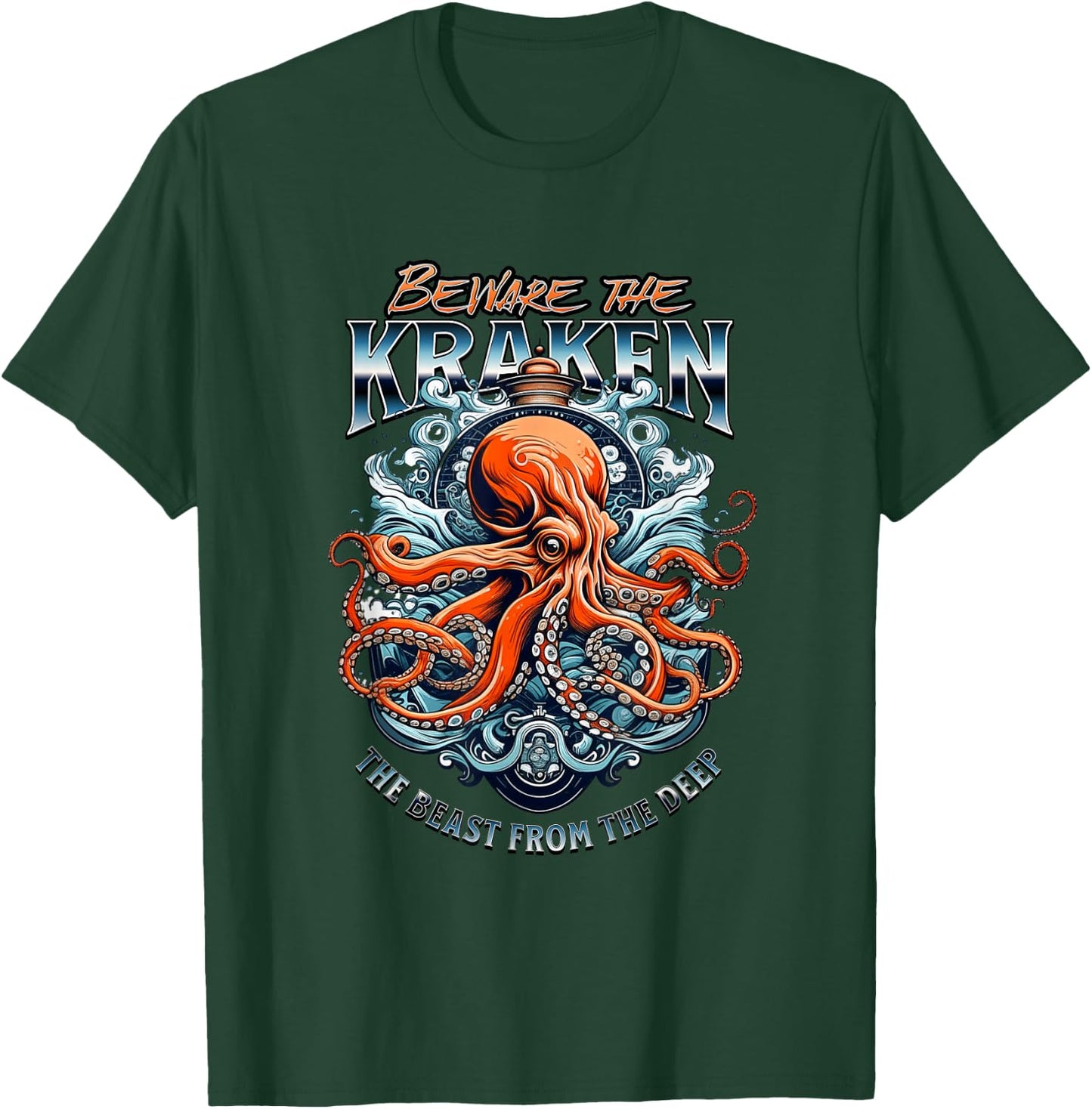 Beware the Kraken T-Shirt - T-Shirt | Forest