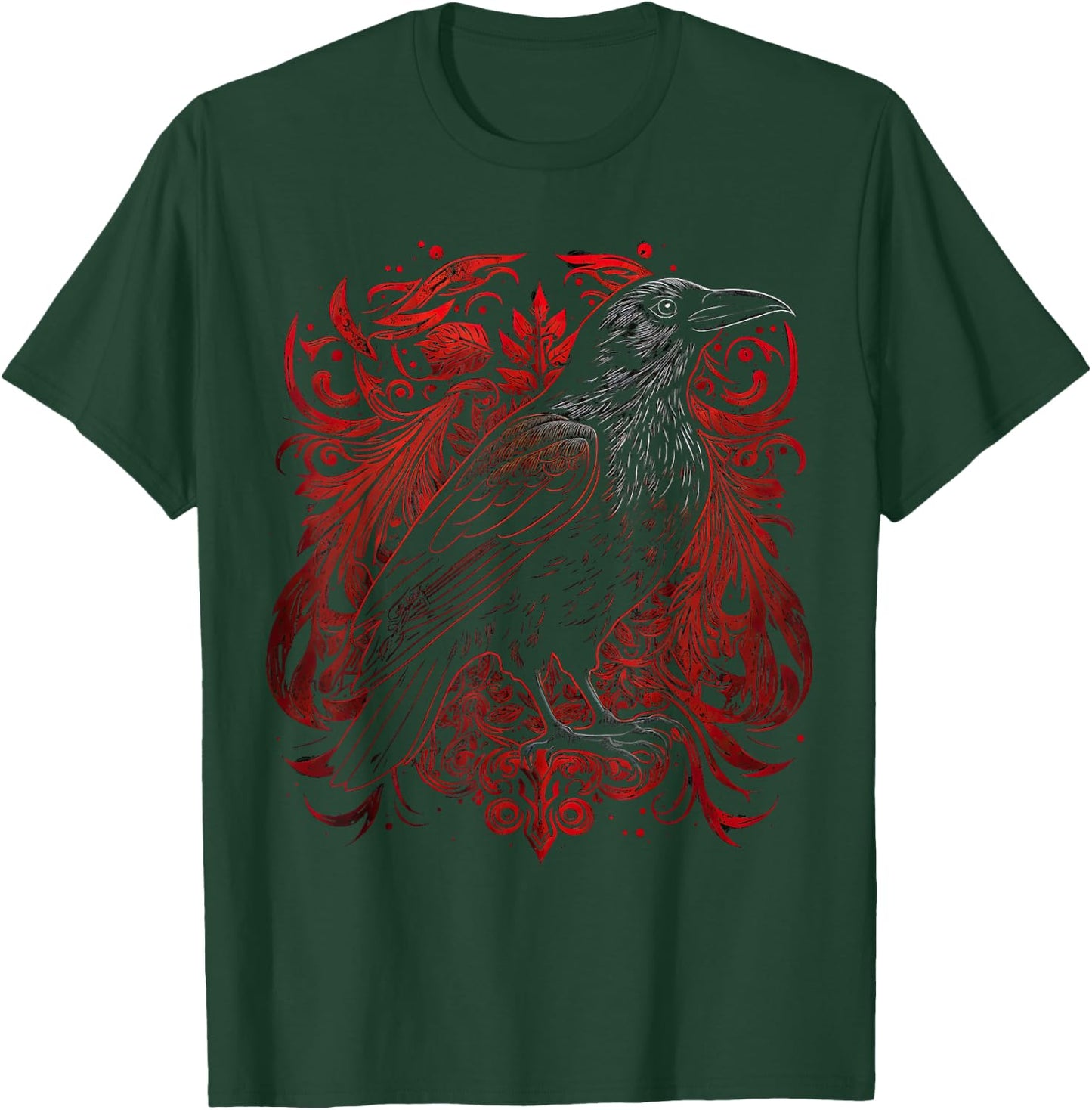 Odin's Raven Viking Norse Runes Nordmann Mythology T-Shirt - T-Shirt | Forest