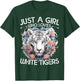 Floral White Tiger Just A Girl Who Loves White Tigers T-Shirt - T-Shirt | Forest