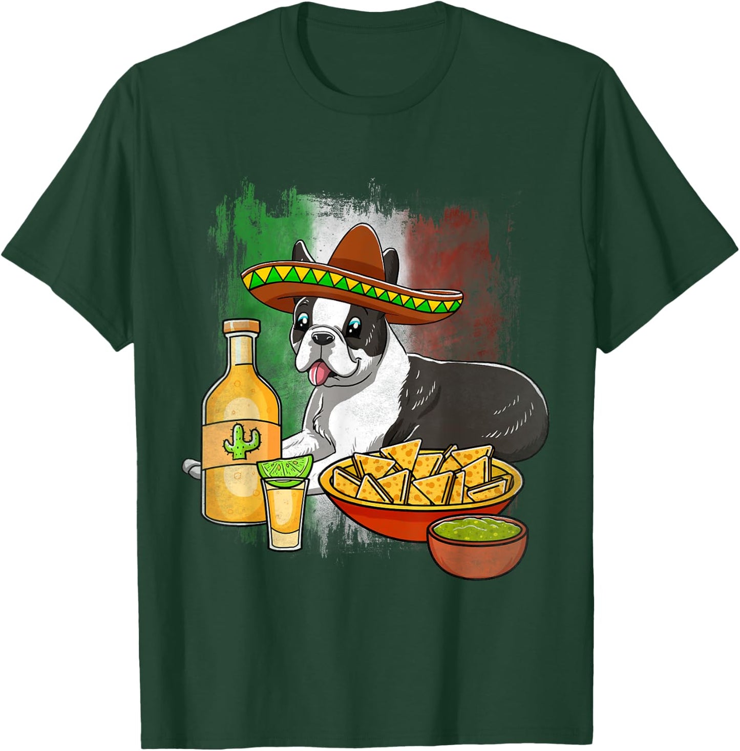 Boston Terrier Cinco De Mayo Mexican Sombrero Taco Dog Nacho T-Shirt - T-Shirt | Forest