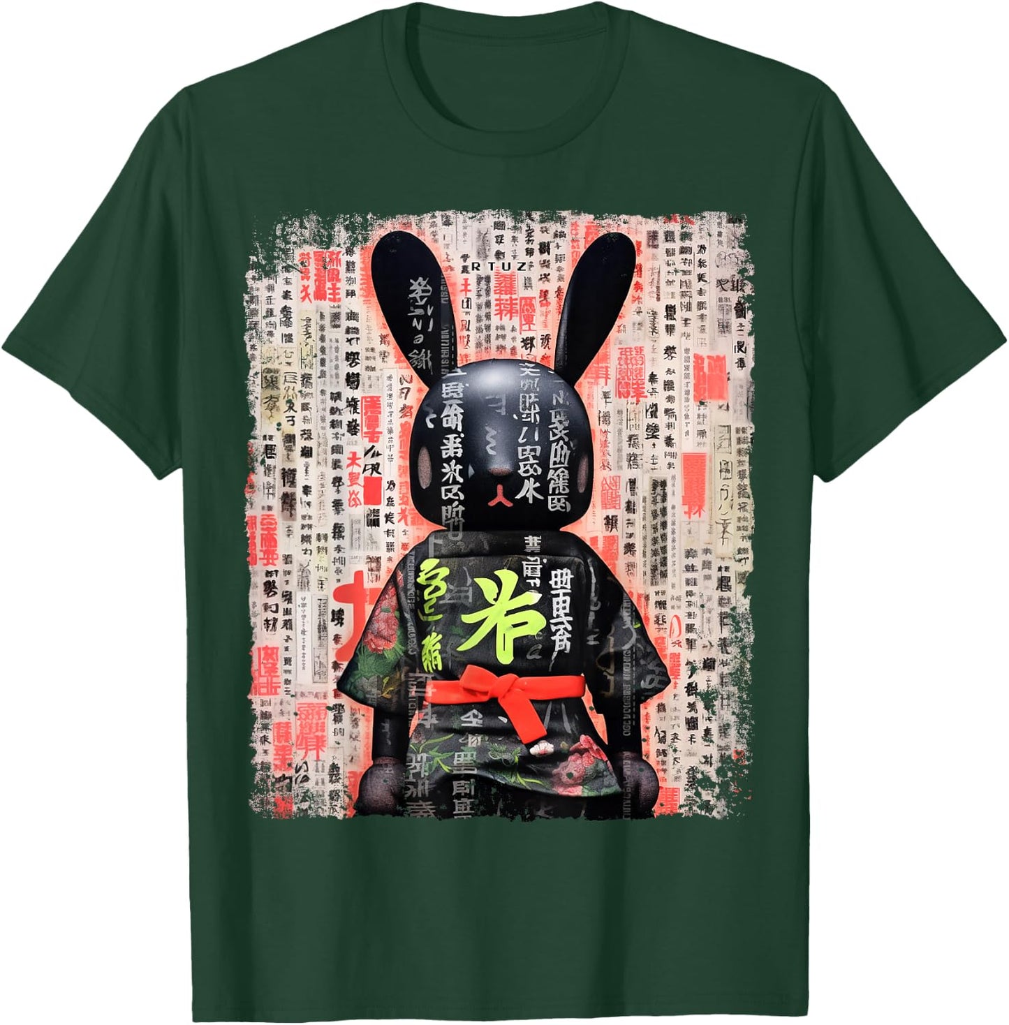 Hip Hop Y2K Vintage Hipster Hare Streetwear Bunny Samurai T-Shirt - T-Shirt | Forest