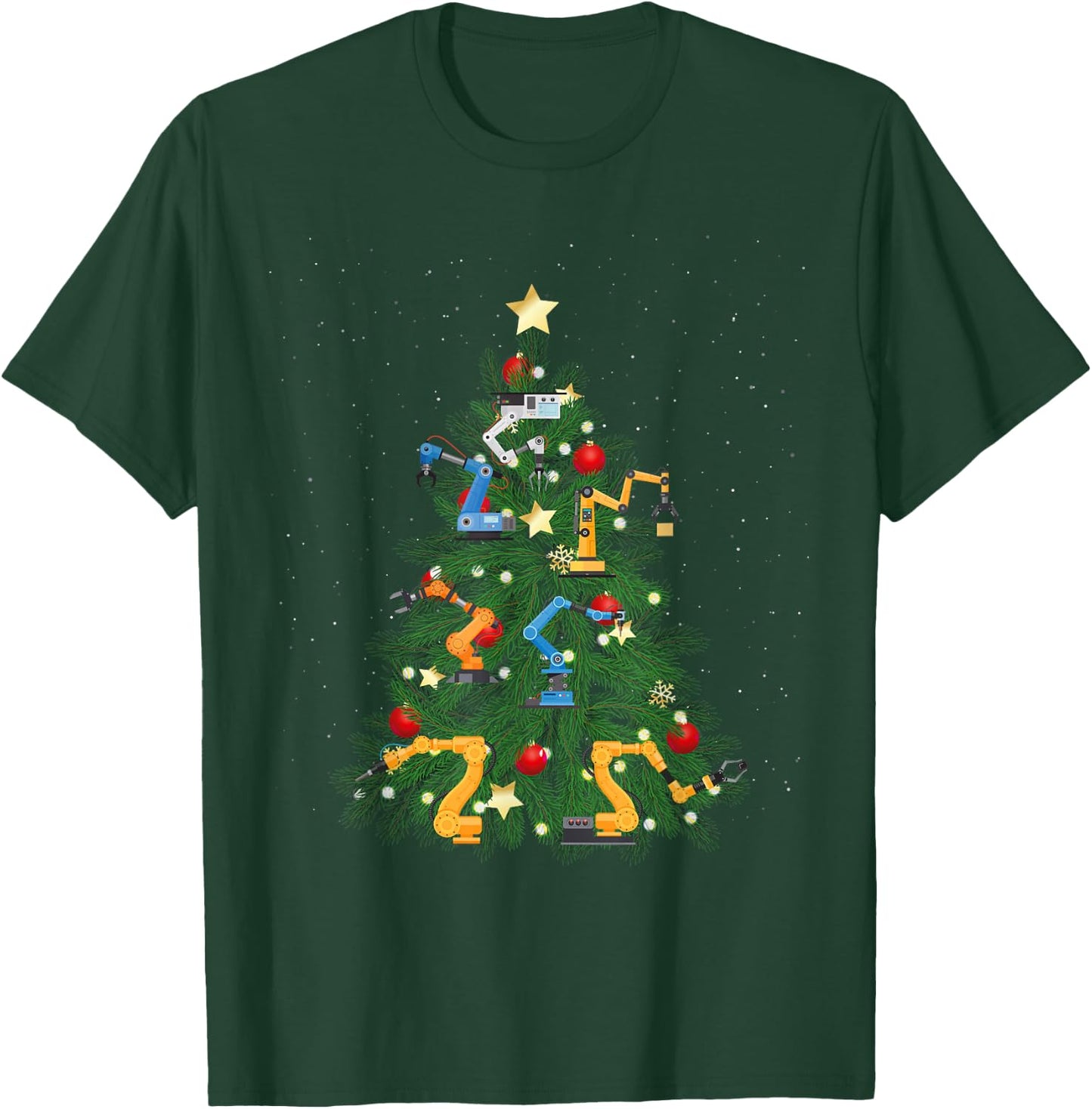 Robot Robotics Engineer Christmas Tree T-Shirt - T-Shirt | Forest