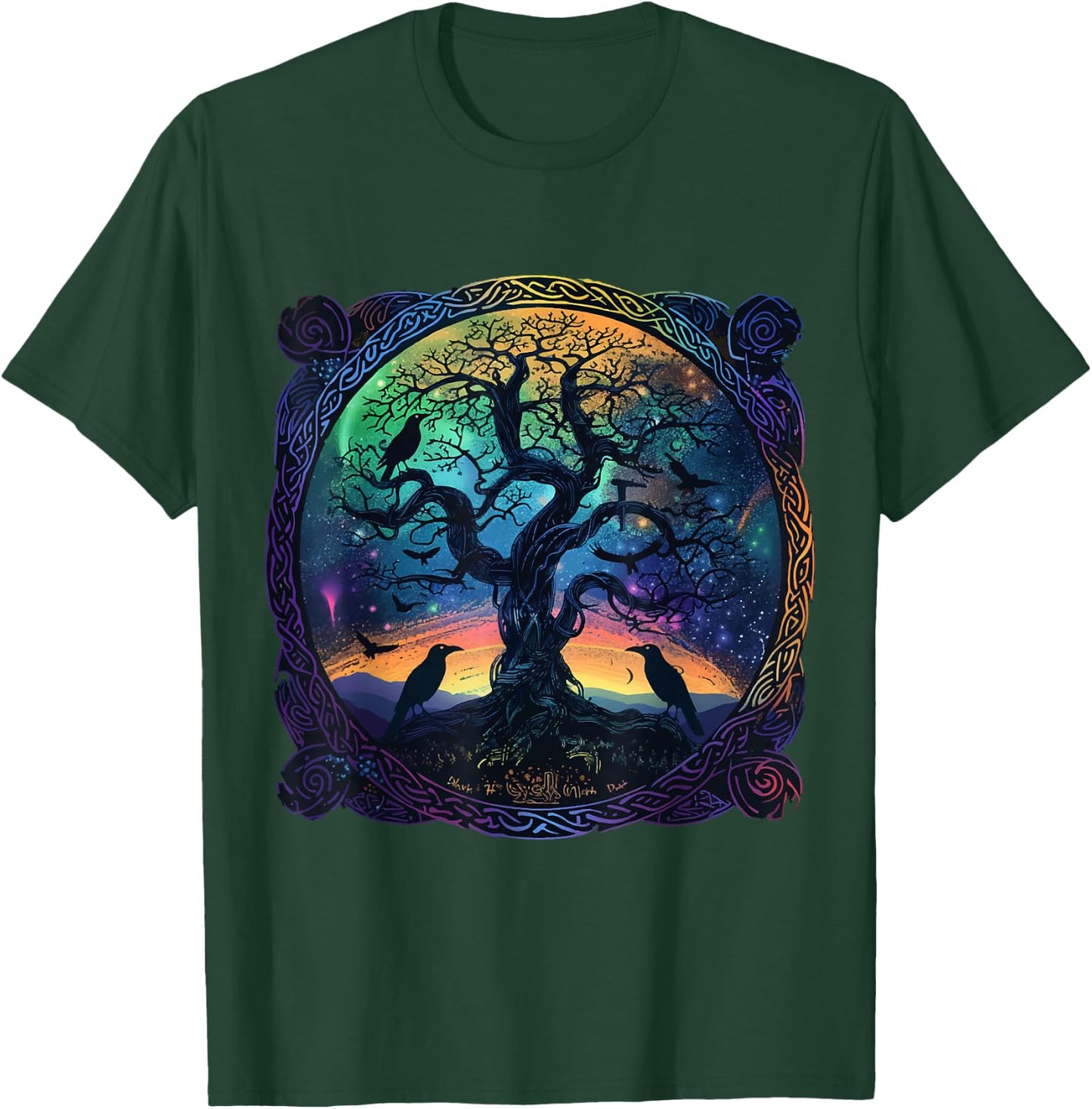 Hugin & Munin Raben Odins Wikinger Baum des Lebens T-Shirt - T-Shirt | Forest