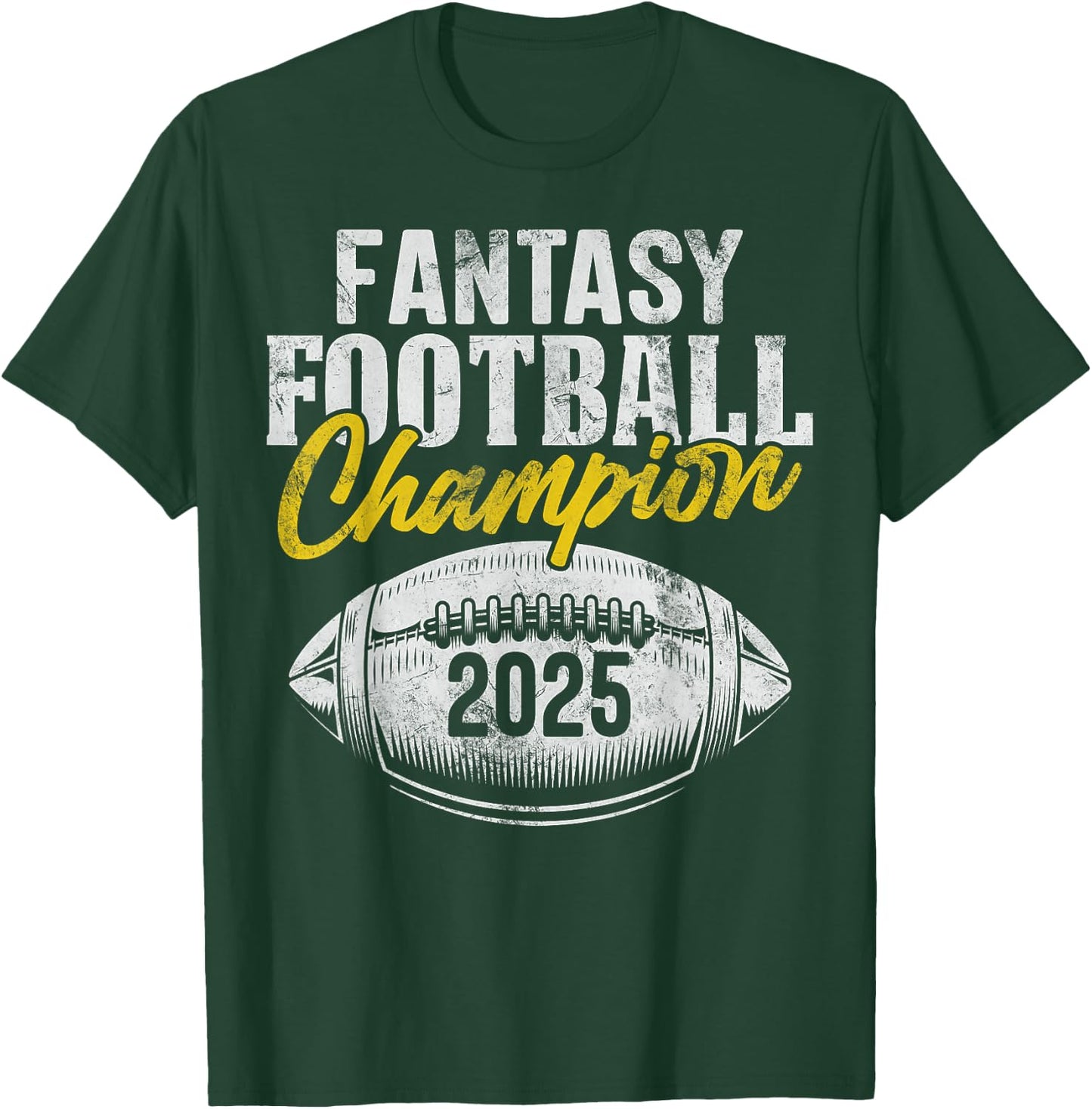 Fantasy Football Champion 2025 Commissioner Funny FFL Champ , black T-Shirt - T-Shirt | Forest