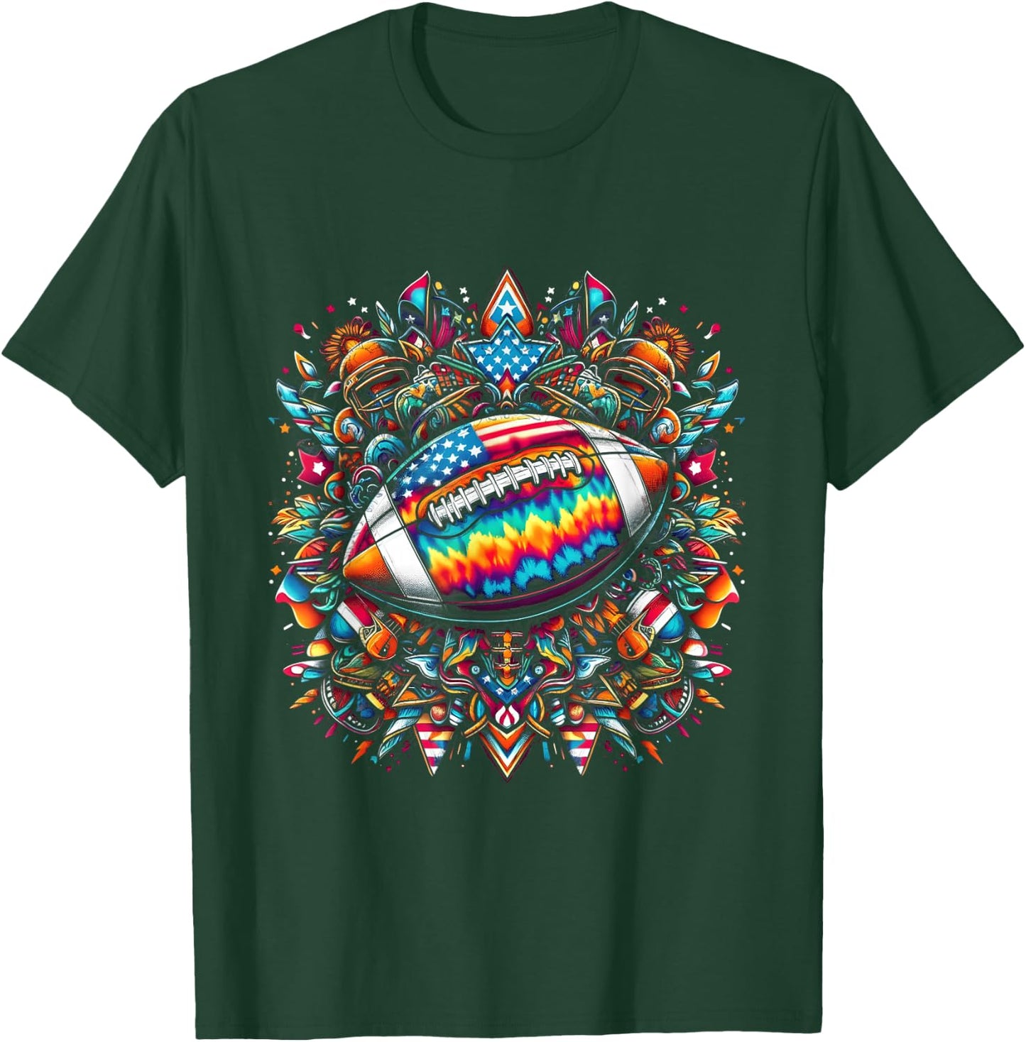 Tie-Dye American Football T-Shirt - T-Shirt | Forest