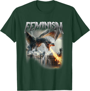 Feminism Dragon Fantasy Feminist Dark Academia Women T-Shirt - T-Shirt | Forest