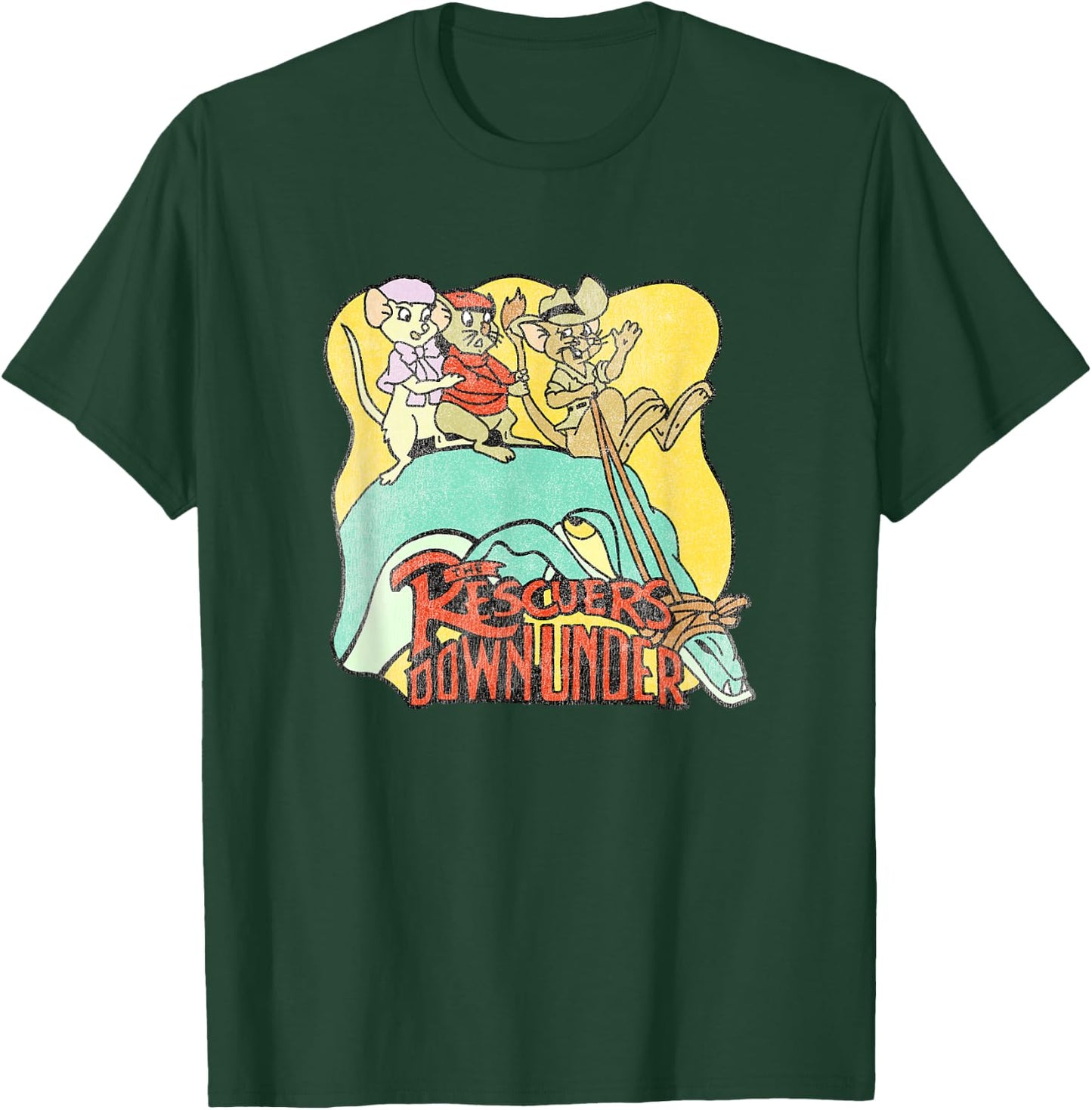 Disney The Rescuers Down Under Vintage Retro Lizard Ride T-Shirt - T-Shirt | Forest