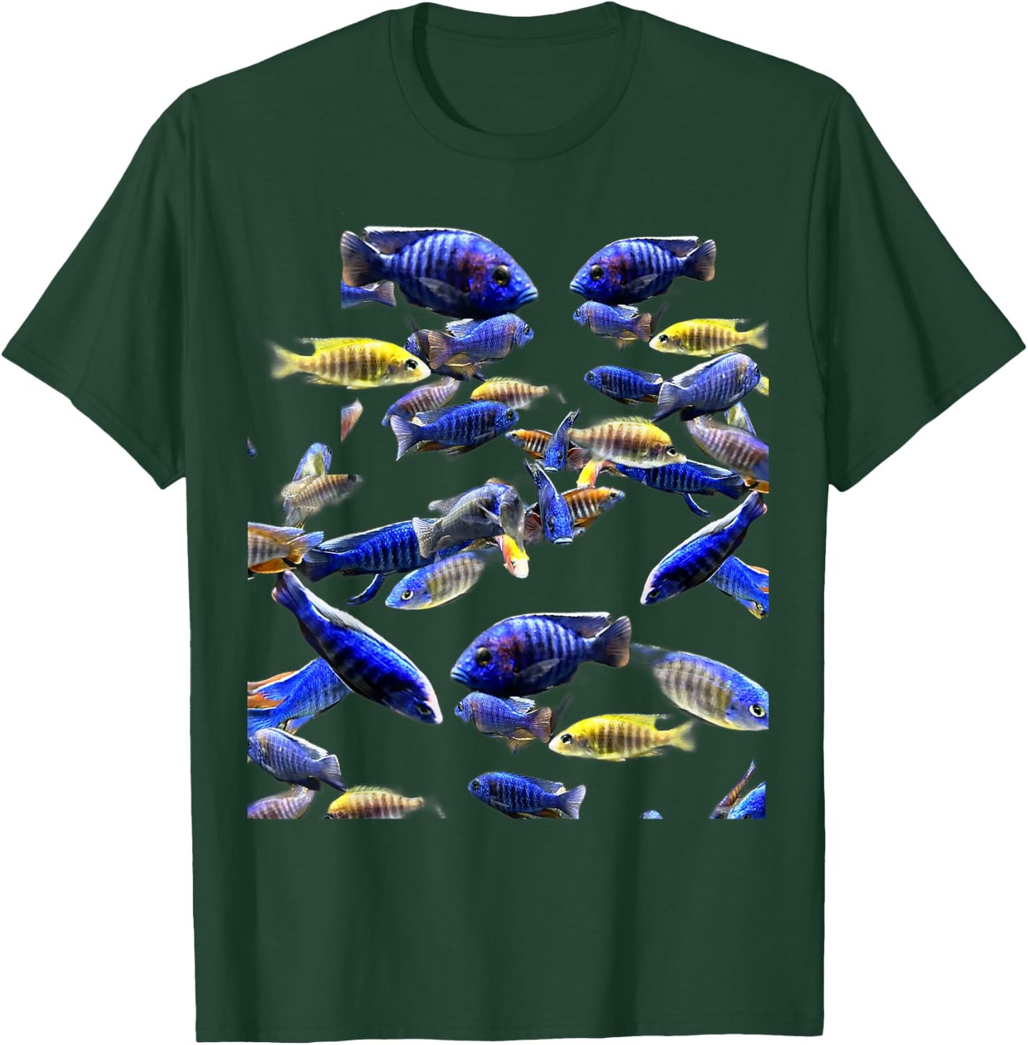 Blue Peacock African Cichlid - Aulonocara Nyassae Species T-Shirt - T-Shirt | Forest
