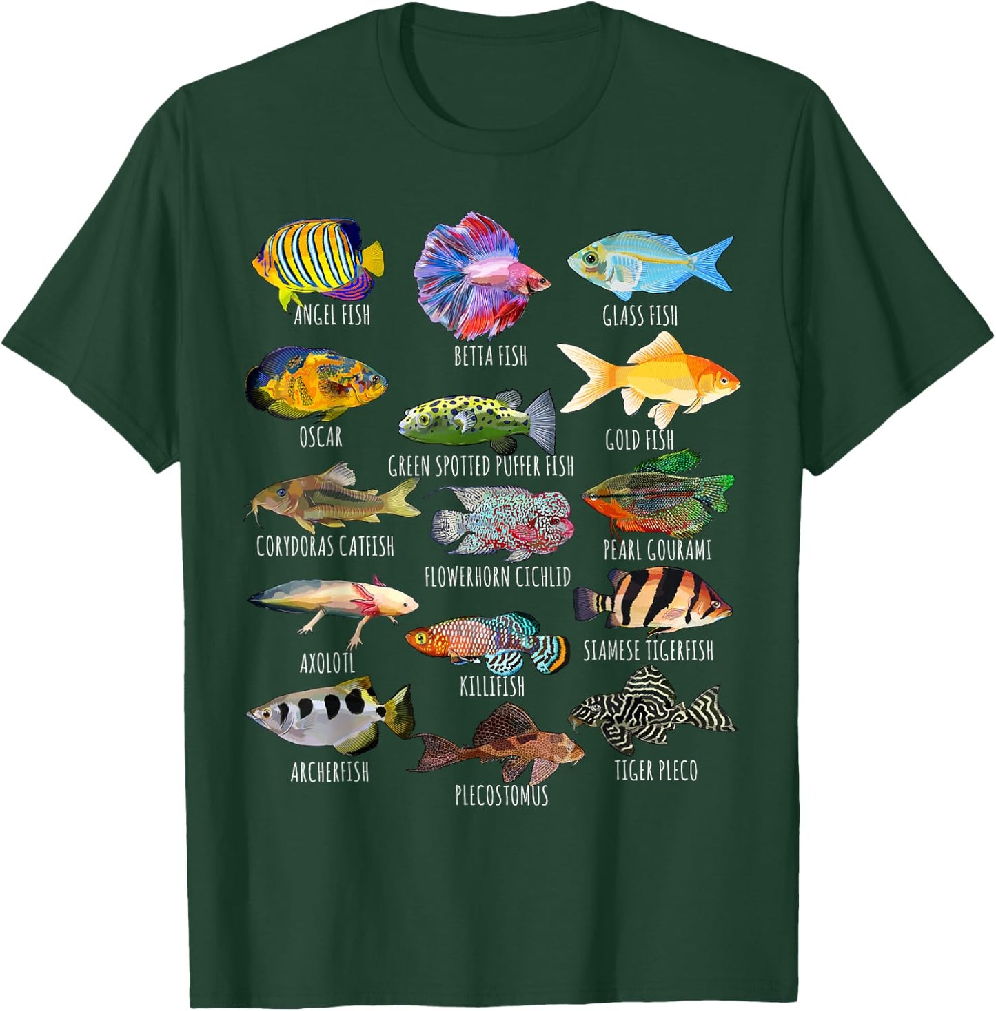 Fishkeeping Fish Species Biology Types of Aquarium Fish Small T-Shirt - T-Shirt | Forest