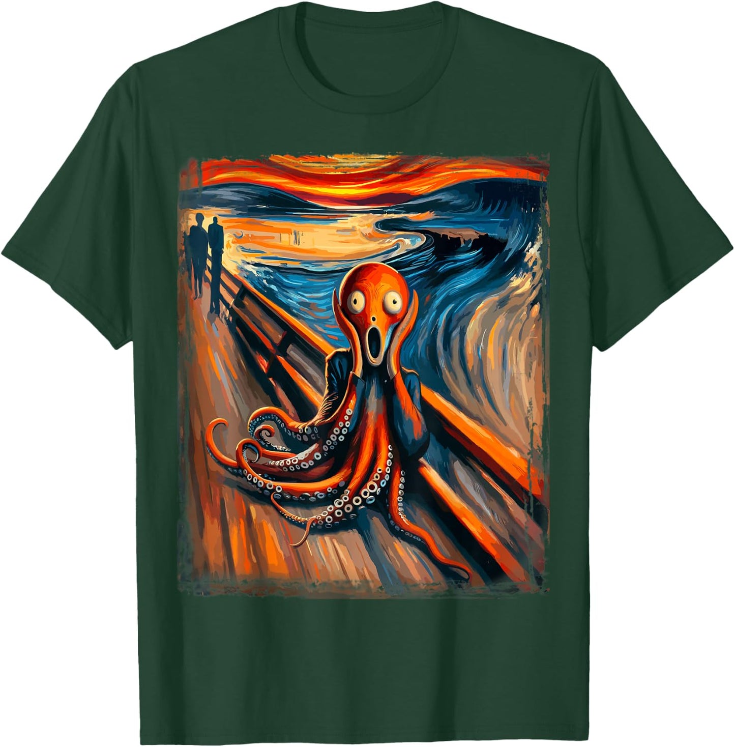 Scream Funny Ocean Surreal Artwork Humor Art Artsty Octopus T-Shirt - T-Shirt | Forest