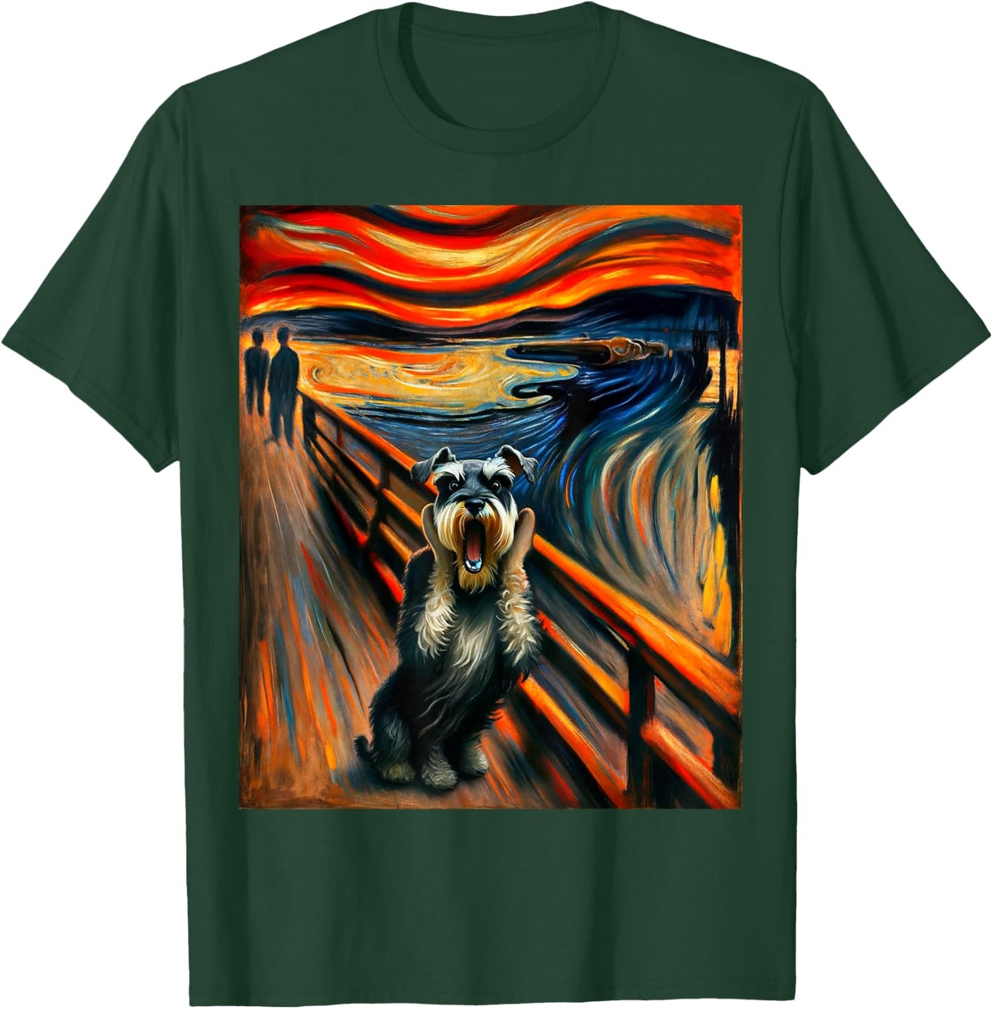 Expressionist Artsy Schnauzer Mini Dog | Artistic Schnauzer T-Shirt - T-Shirt | Forest