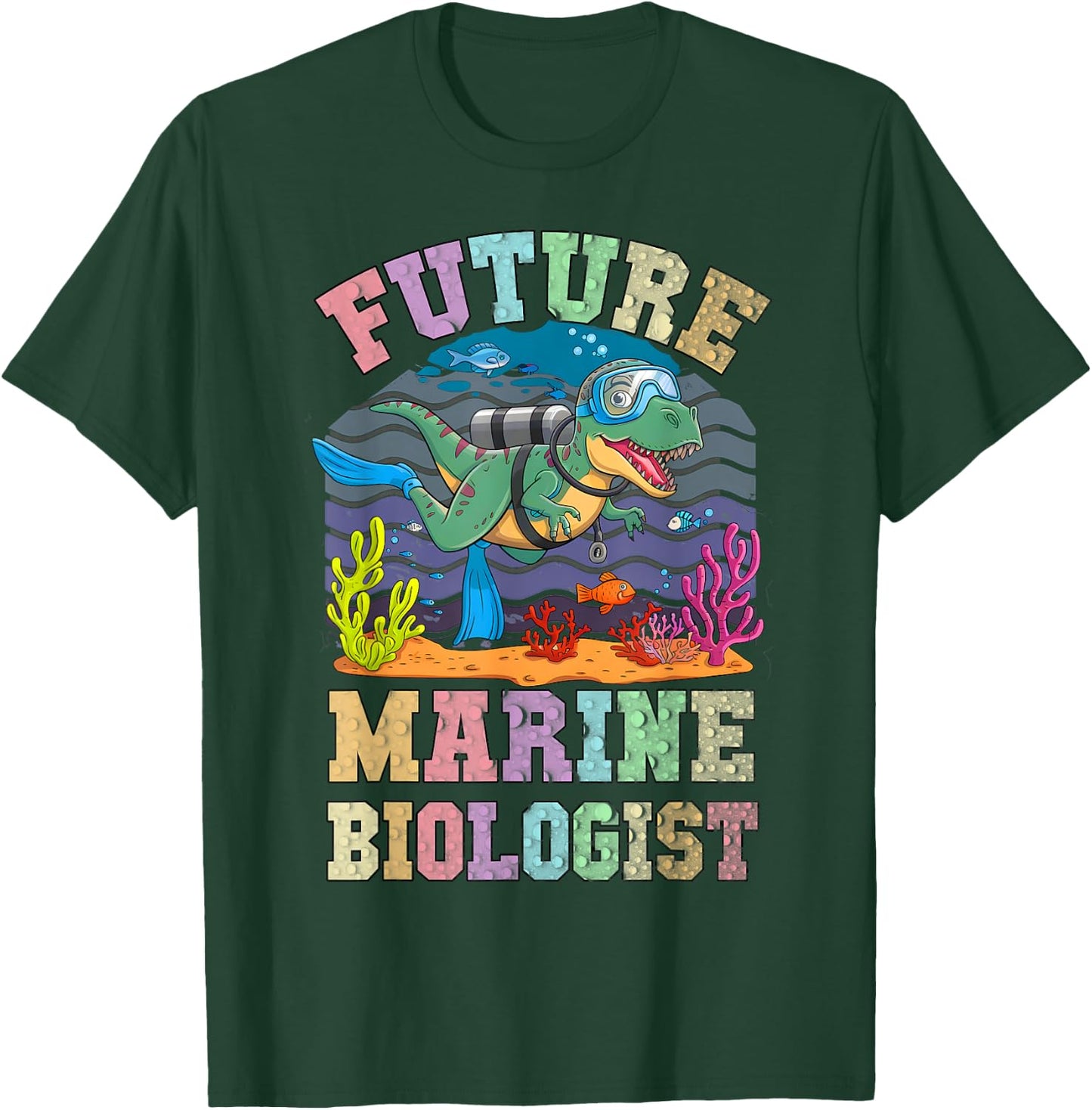Funny FUTURE MARINE BIOLOGIST Dino Ocean Turtle Scuba Team T-Shirt - T-Shirt | Forest