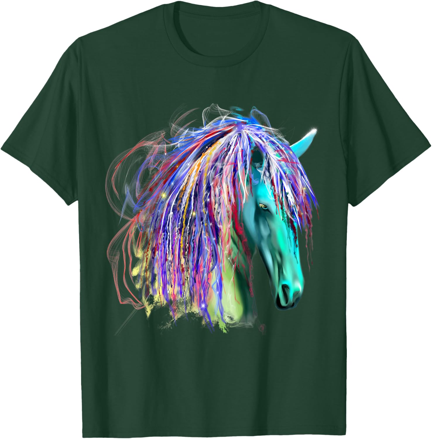 Colorful Rainbow Horse Head Shirt T-Shirt - T-Shirt | Forest