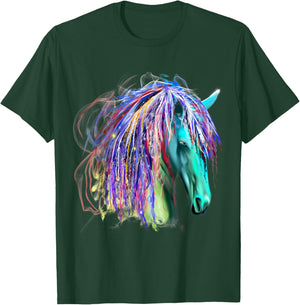 Colorful Rainbow Horse Head Shirt T-Shirt - T-Shirt | Forest