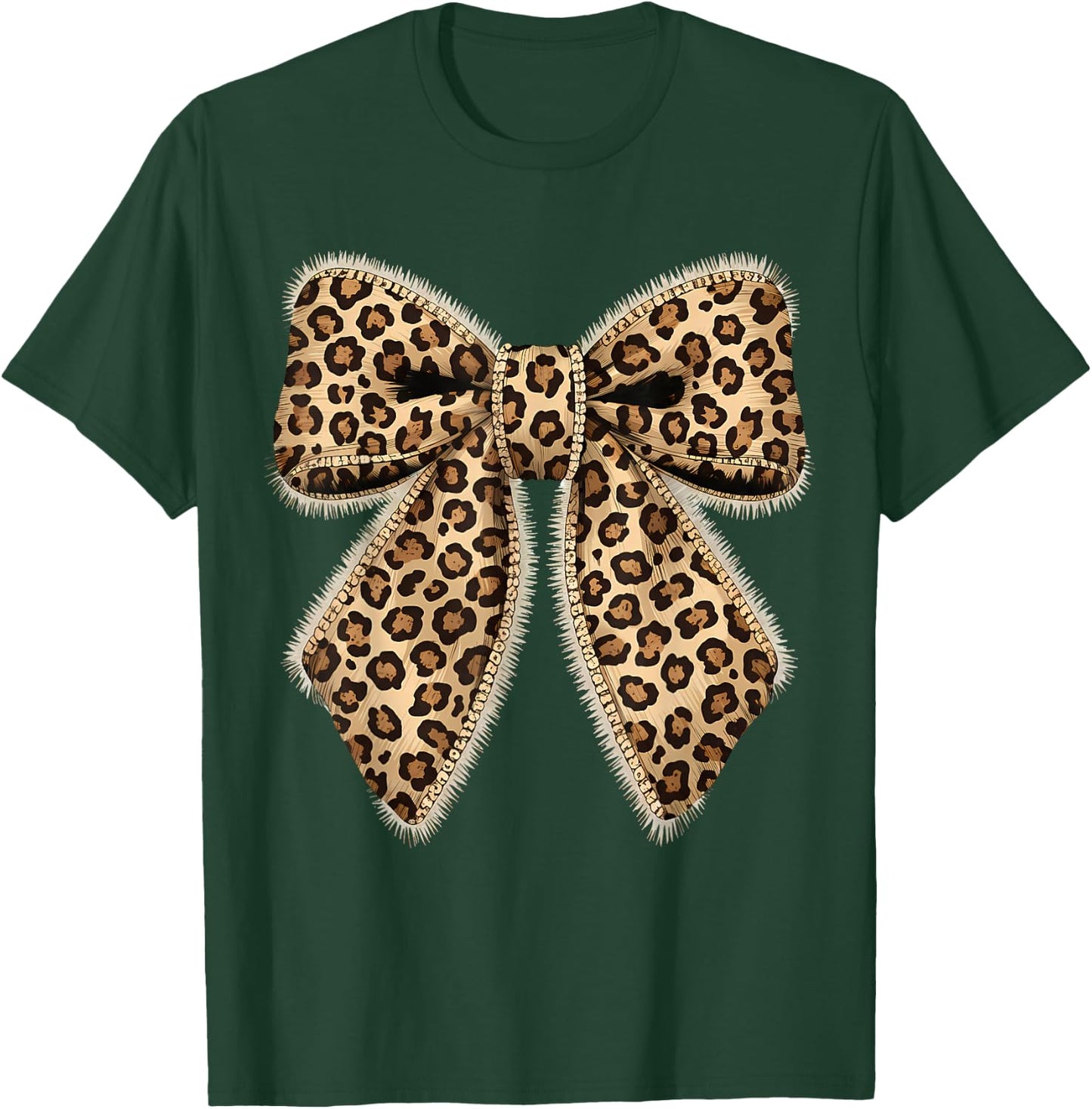 Leopard Bow Coquette Cheetah Pattern T-Shirt - T-Shirt | Forest